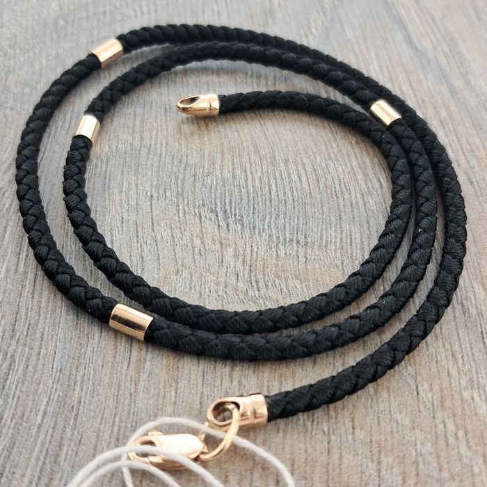 ‼ Шнурок с золотом с золотыми вставками Золотая цепочка Золото 585