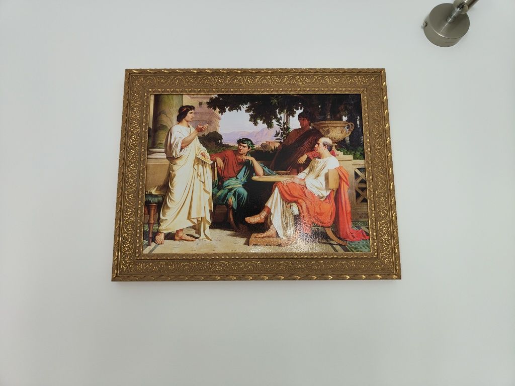 Quadro clássico - Virgílio e Horácio em casa de Mecenas