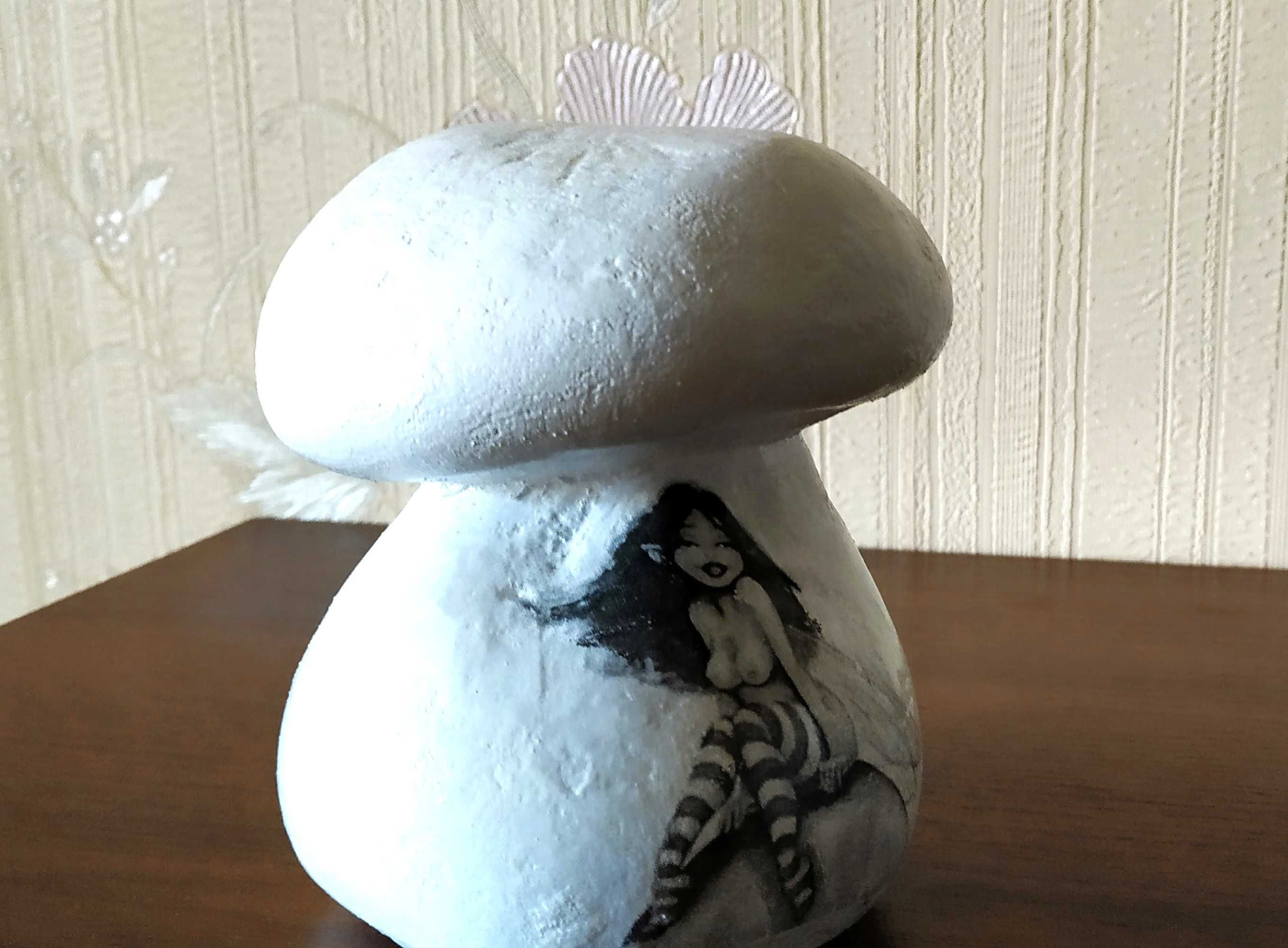 Бетонный гриб скульптура интерьерная