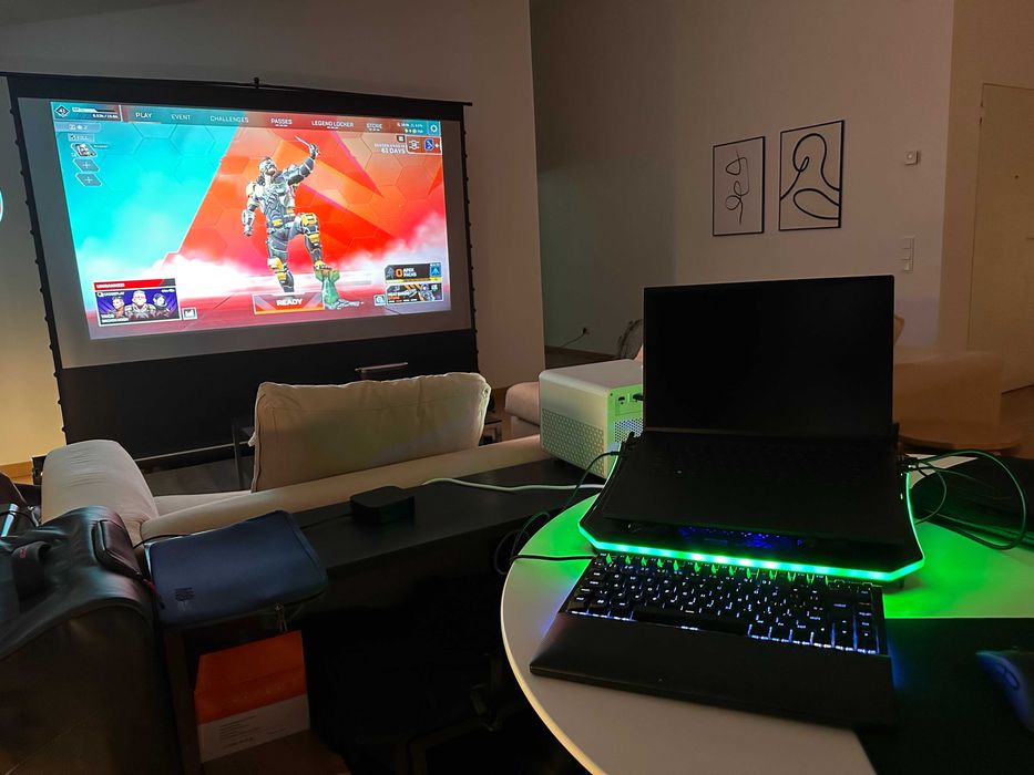 4K HDR Gaming Projector, Portable Projector Screen, Projector Stand