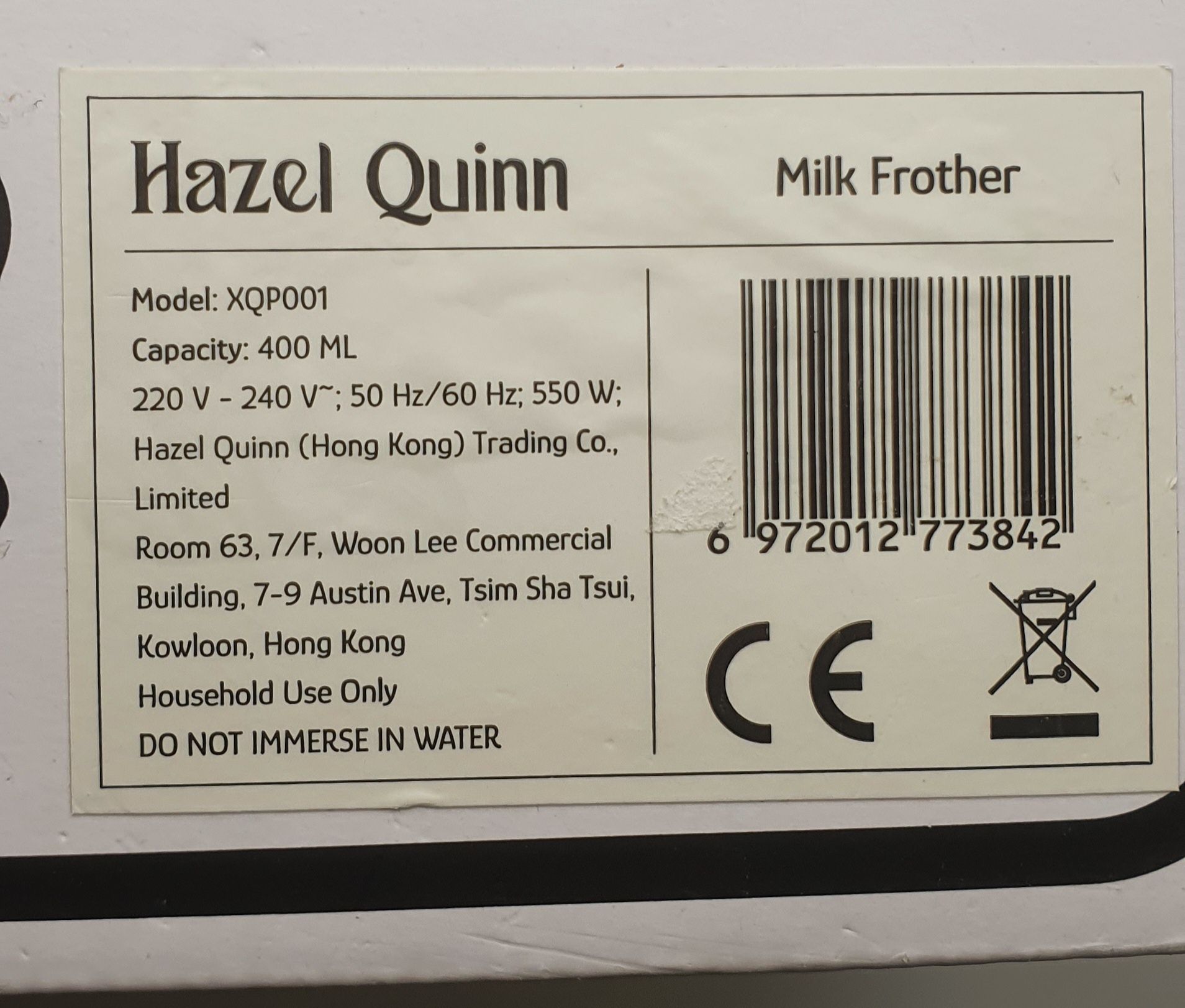 Hazel Quinn XPQ001 Spieniacz do mleka 400 ml