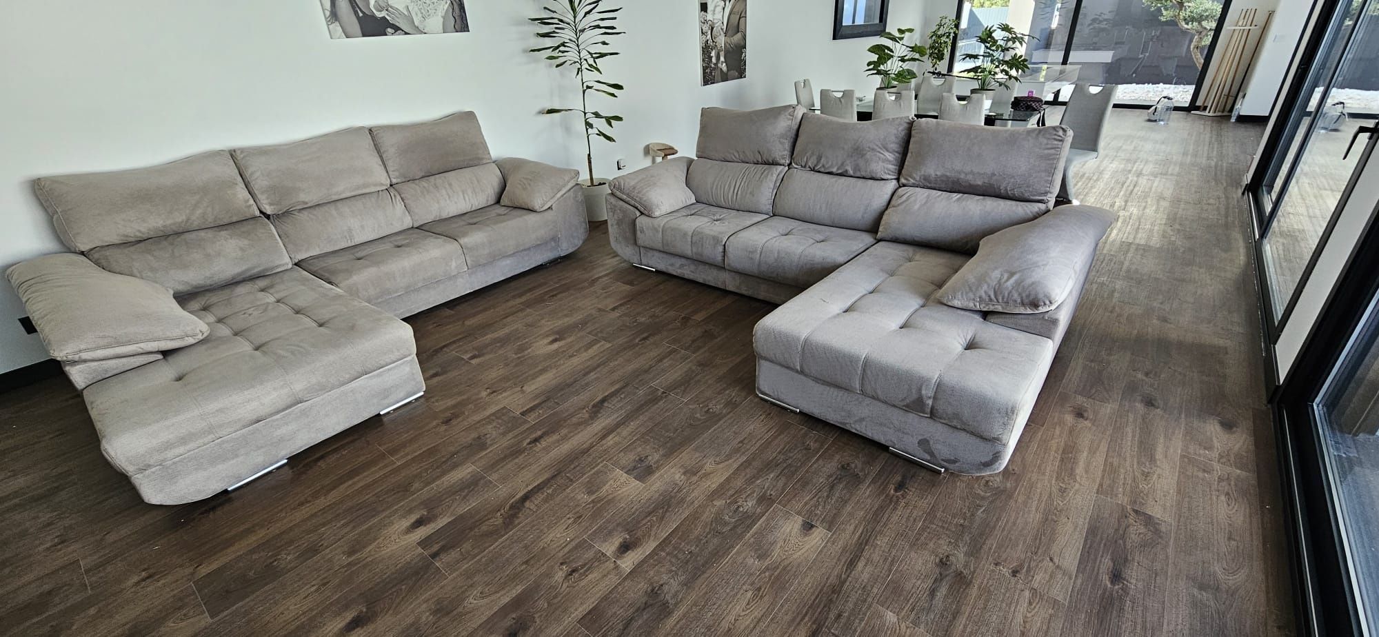 Sofás dois com chaise lounge