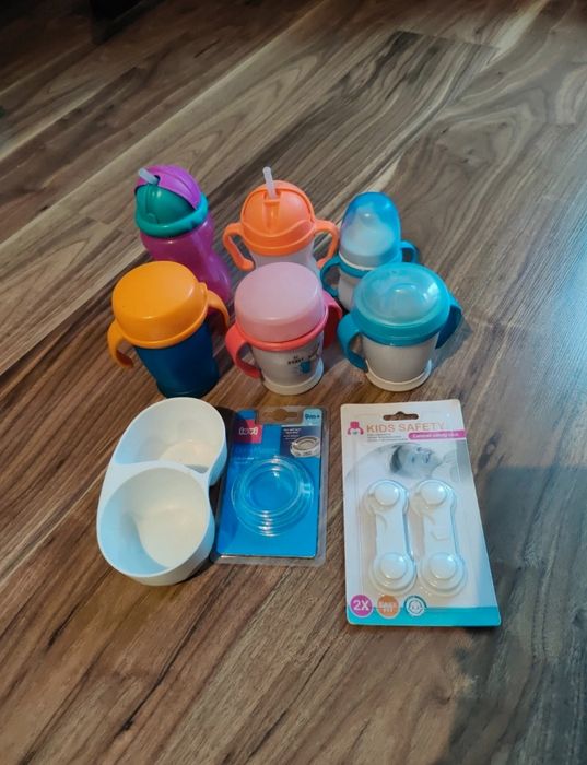 Kubki niekapki i bidony - zestaw