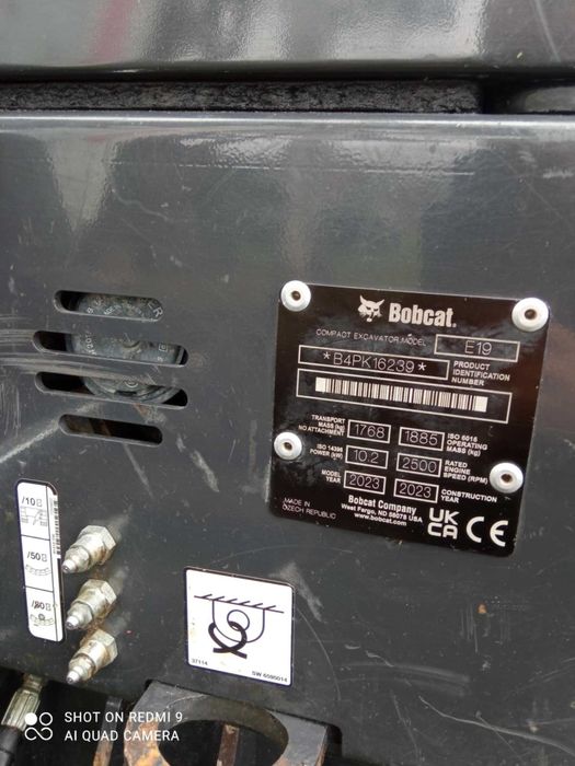 BOBCAT E19 Minikoparka 3 łyżki Szybkozłącze 2023r FV ORYGINAŁ