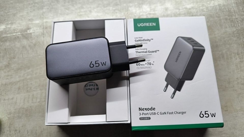 UGREEN NEXODE GaN 65W, 100W зарядний пристрій + є кабелі 100W 1,5м