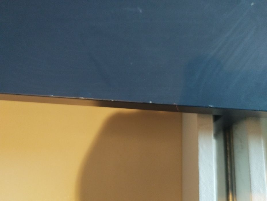 Biurko Ikea granatowe drewno plus stał używane