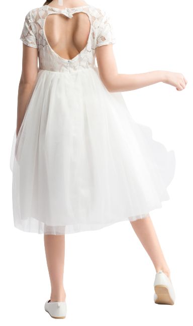 Elegancka Sukienka dla Dziewczynki Heart, biel, 164, NR 104