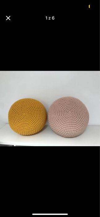 Pufa na szydełku, ręcznie robiona.