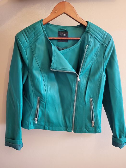 Kurtka damska sztuczna skóra kolor turkusowy rozmiar XL