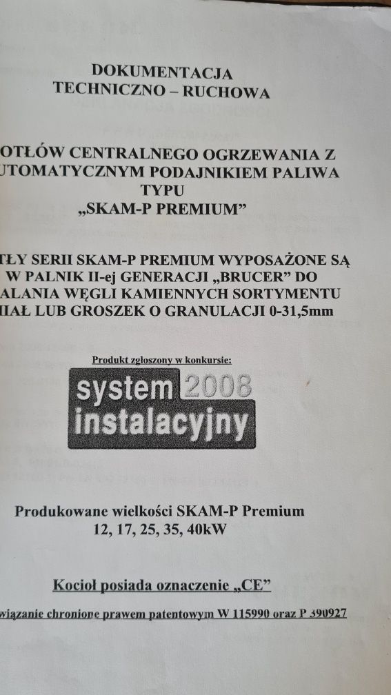czesci do Kotła 17kw ekogroszek Skam-p premium