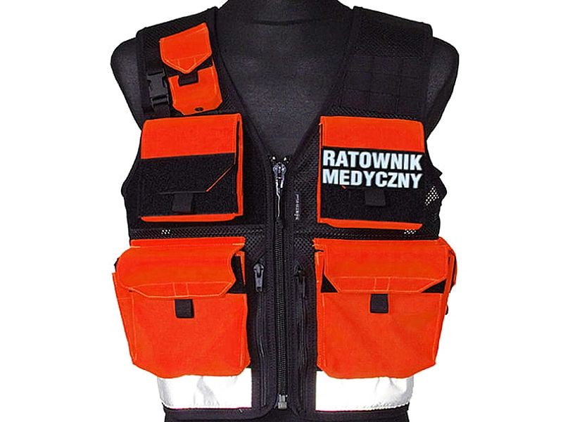 Modułowa Kamizelka Taktyczna Ratownika FLUO PRM z kompletem emblematów