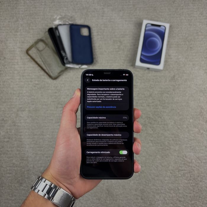 Apple iPhone 12 Dark Blue 128gb em muito boas condições!