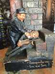 Escultura Candeeiro Cerâmica Decorativa de Coimbra 44 cm Marcada