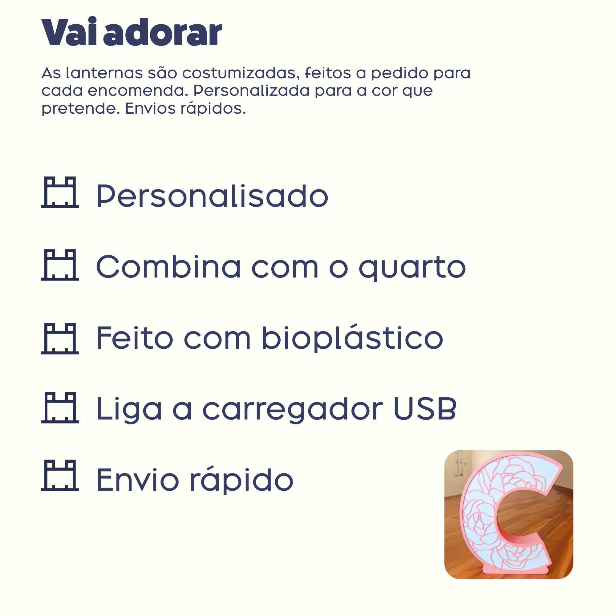 Luz led personalizada quarto do bebe | nome com flores | candeeiro