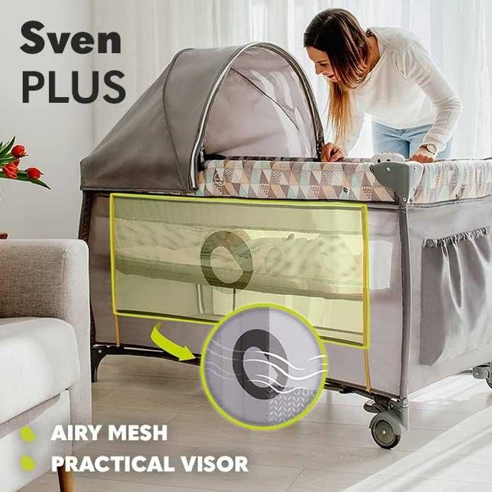 ліжко дитяче Lionelo Sven Plus 4 в 1 Манеж від народження до 15 кг