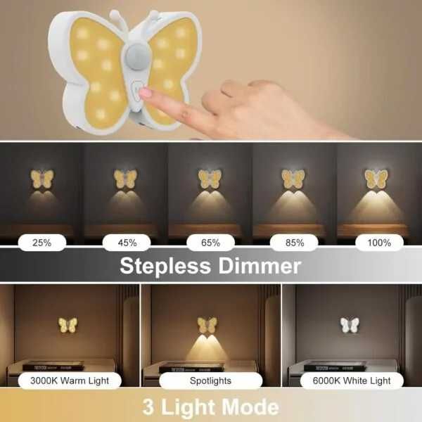 Світлодіодний світильник-бра "Метелик" Настінний нічник з датчиком рух