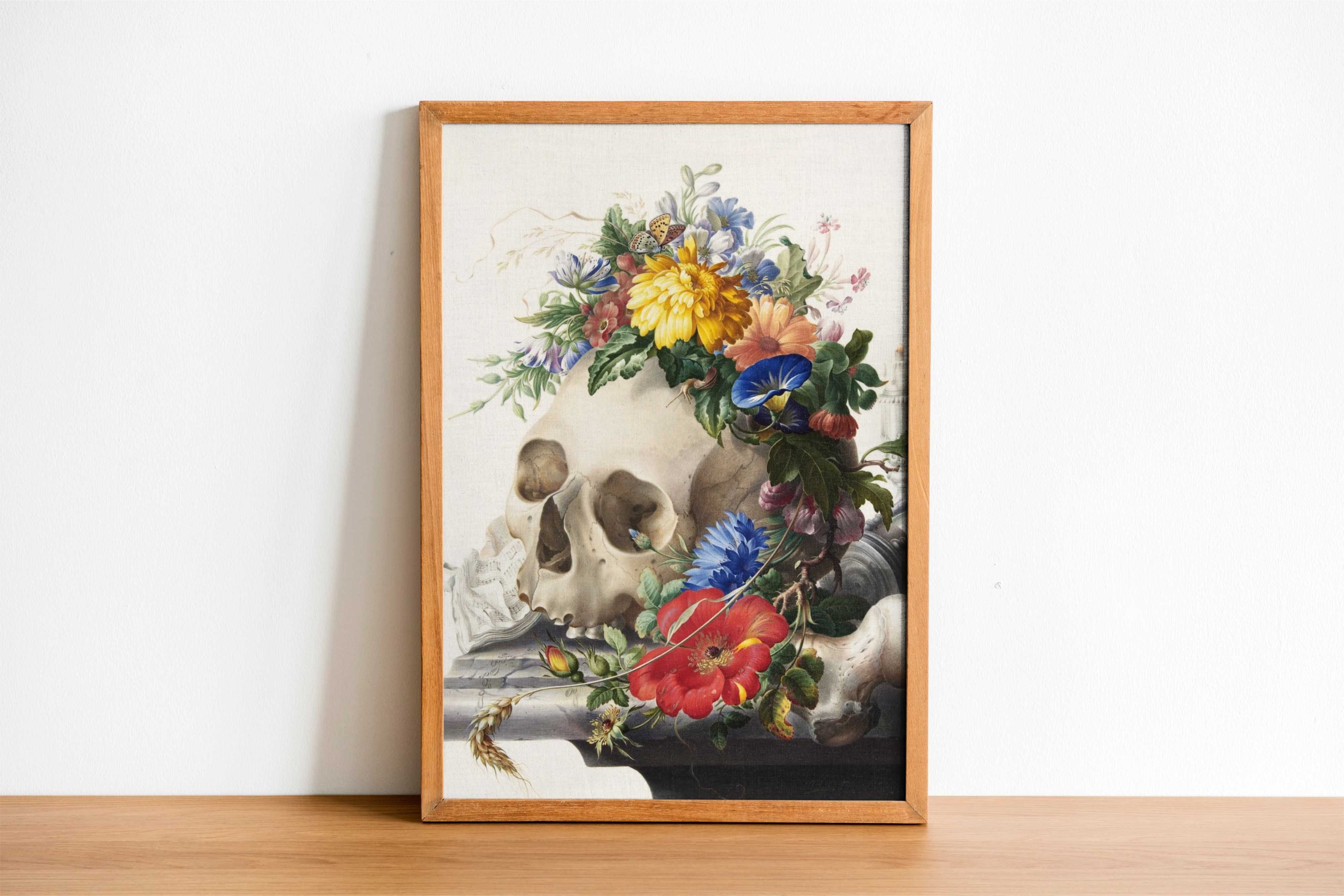 Plakat A3 Vanitas still life - Obraz kwiaty wydruk Henstenburgh#2