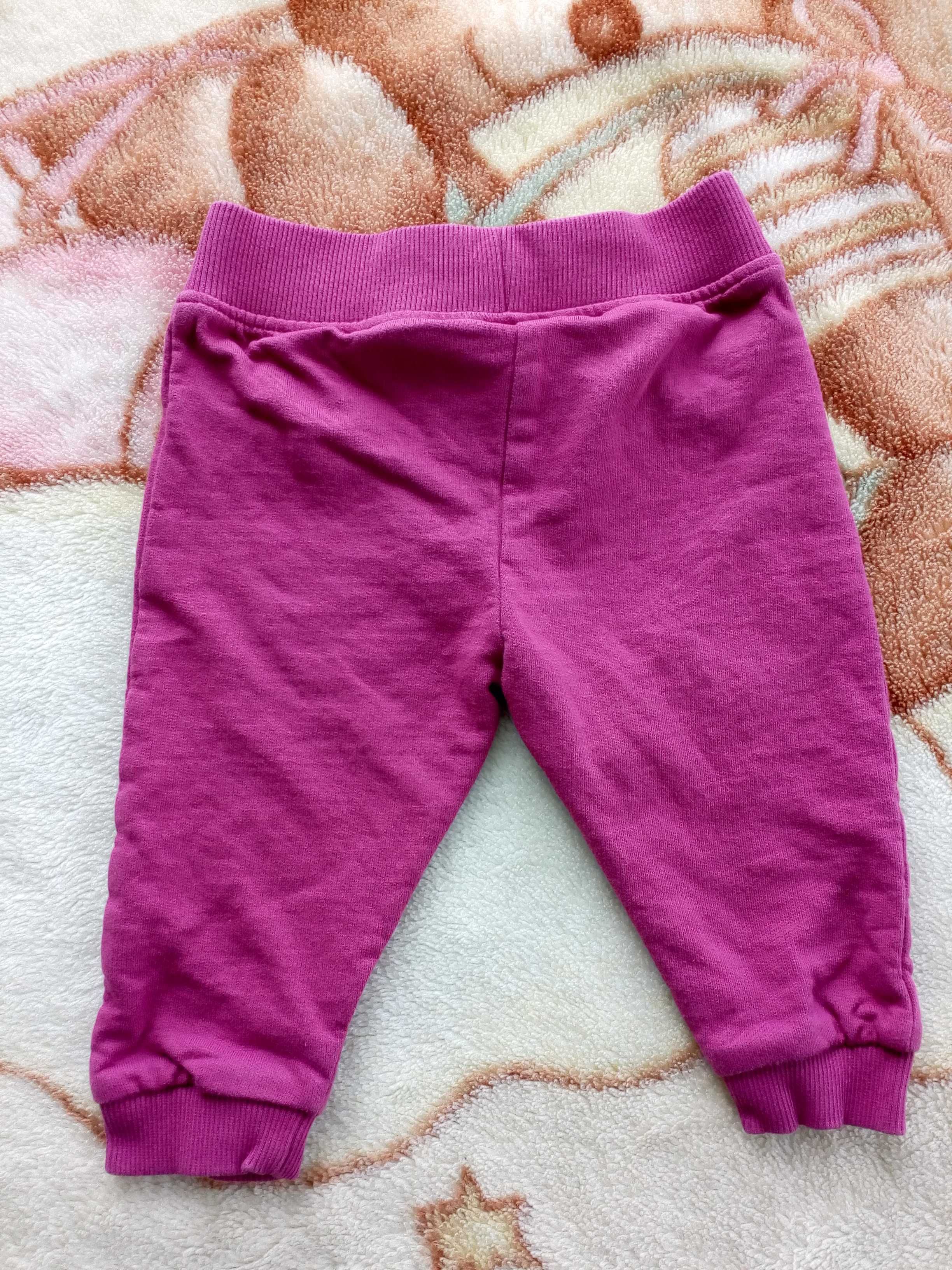 Różowe spodnie dresowe Ergee 68 troczki