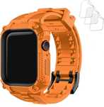 Fullmosa RUGGED ARMOR Apple Watch SE 9/8/7/6 45mm pomarańcz folia lcd