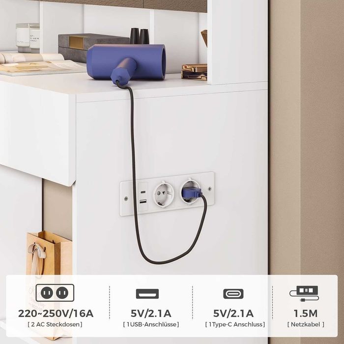 Nowa toaletka / lustro LED / szafka / półka / regał / AOGLLATI !N97!