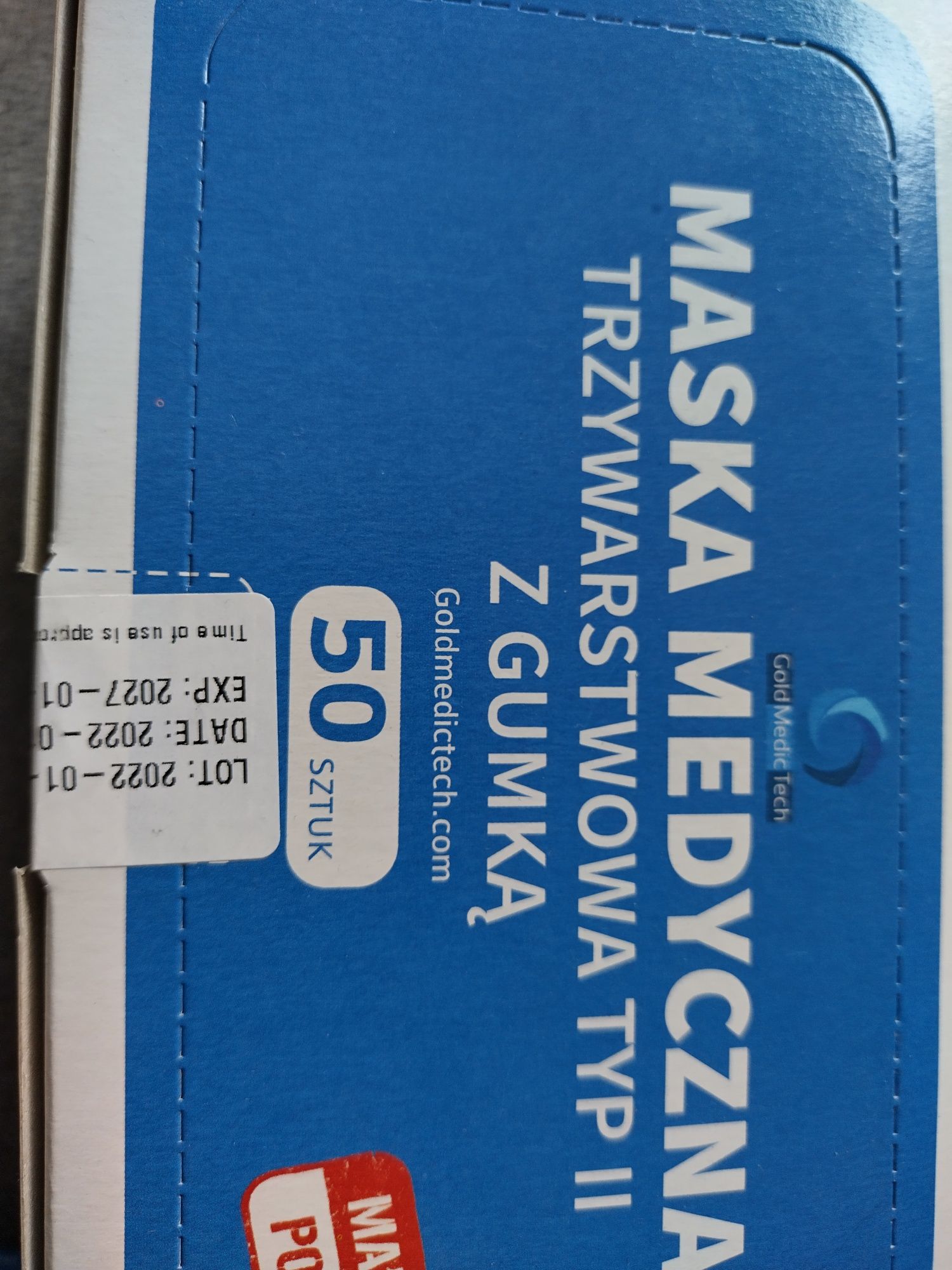 Maski medyczne trzywarstwowe  typ II z gumką