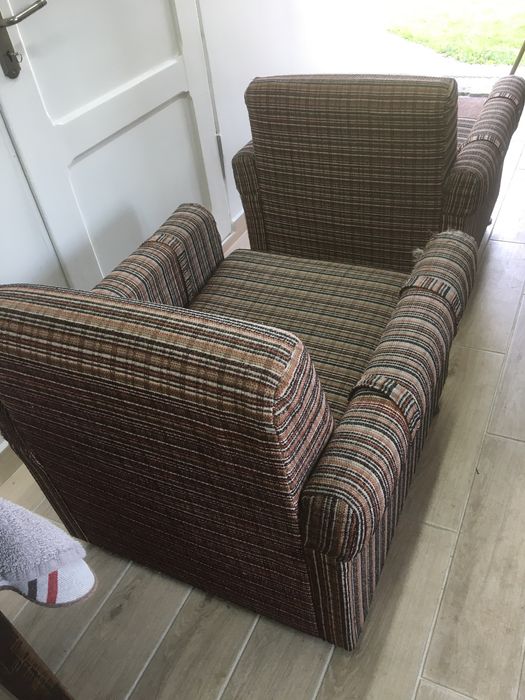 Fotele PRL, do renowacji, meble Słupsk, 2 szt.