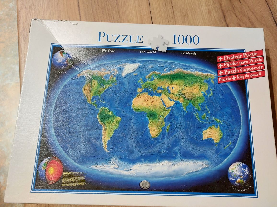 Puzzle mapa świata 1000