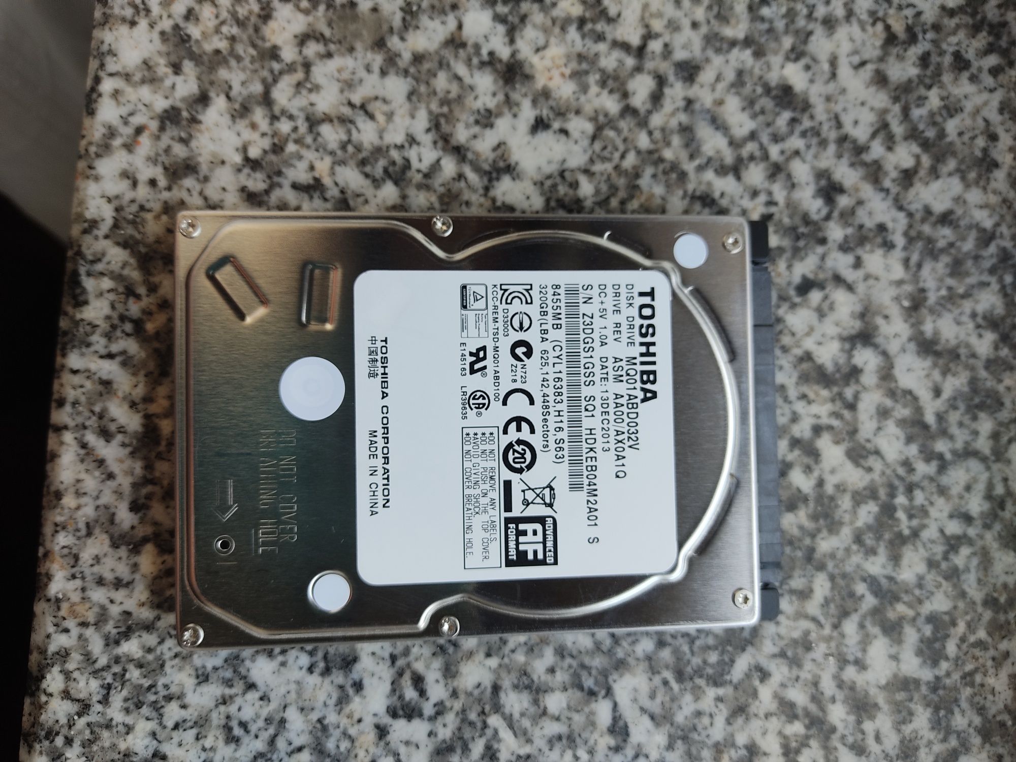 Disco 2.5" Toshiba 320GB