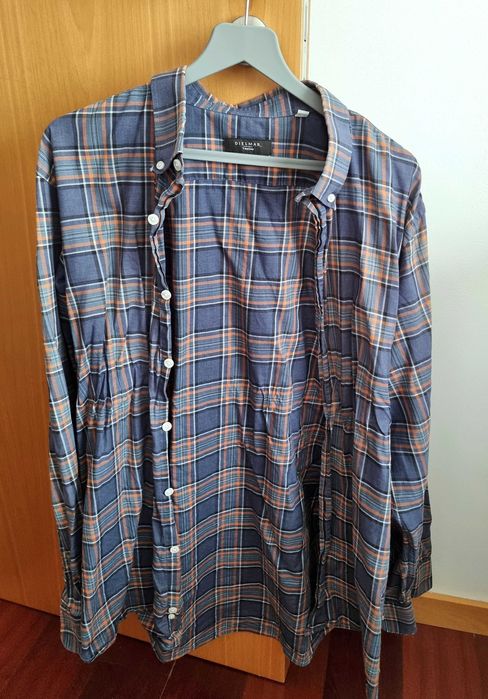 Camisa com padrão xadrez Dielmar 100% algodão, tamanho XL