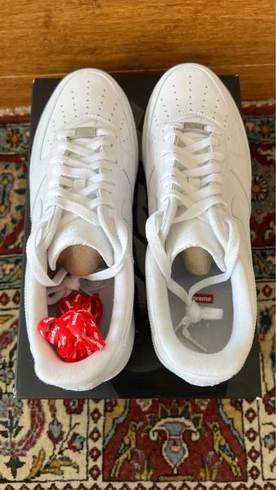 "Buty Trampki" Nike_Air_Force_1_Low_Supreme_White_R.38.5