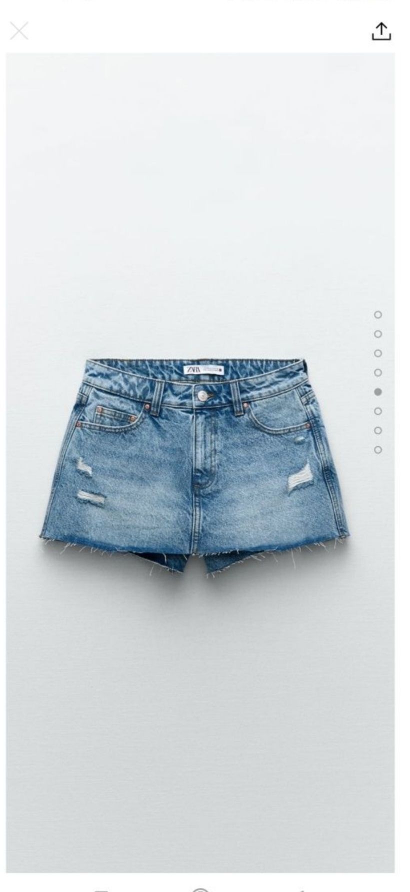 Mid-waist denim skort Zara