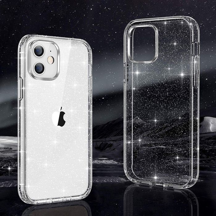 Crystal Glitter Case Do Iphone 15 Srebrny