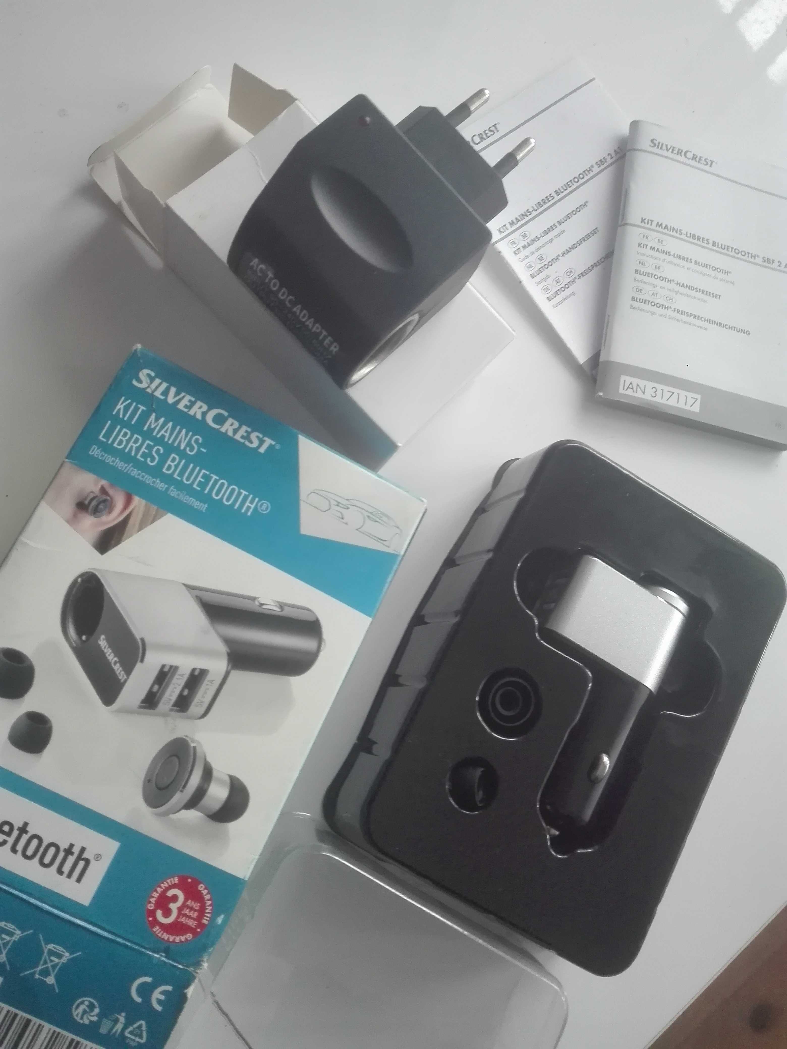 Silvercrest bluetooth zestaw słuchawkowy ładowarka + Adapter 220/12V