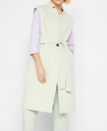 B.P.C długa kamizelka flauszowa pistacjowa ^46