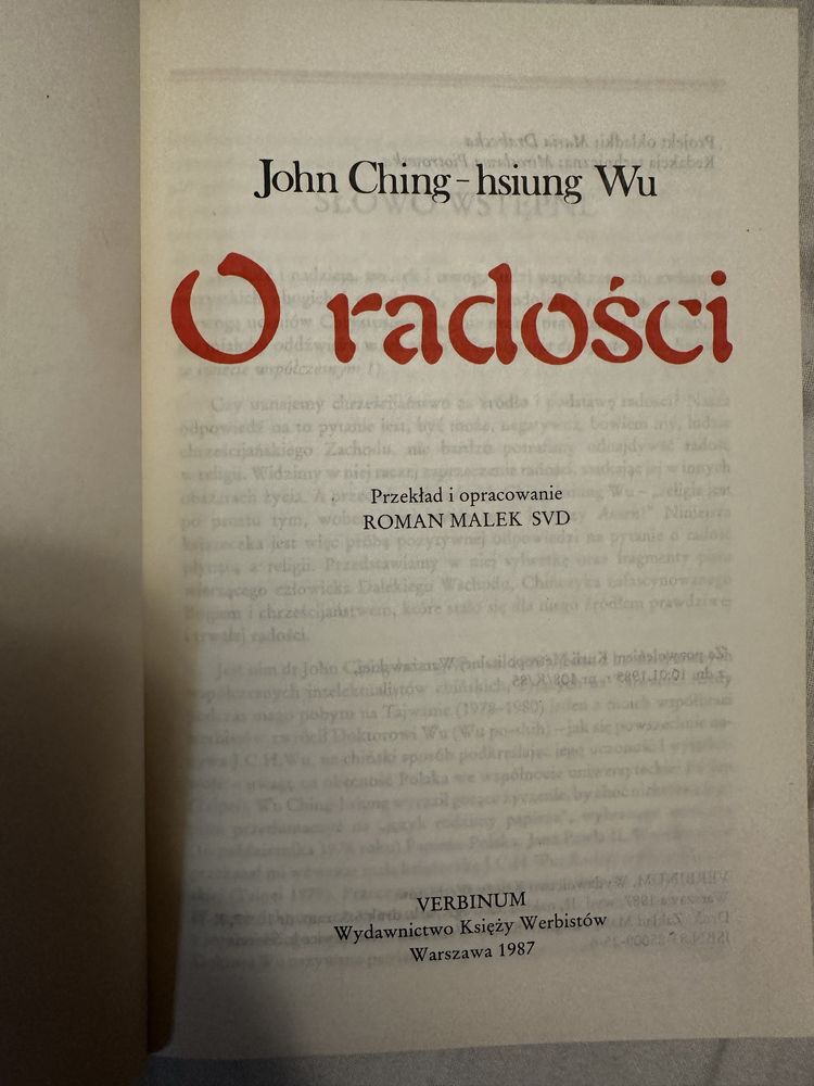 O radości. John Ching - hsiung Wu.