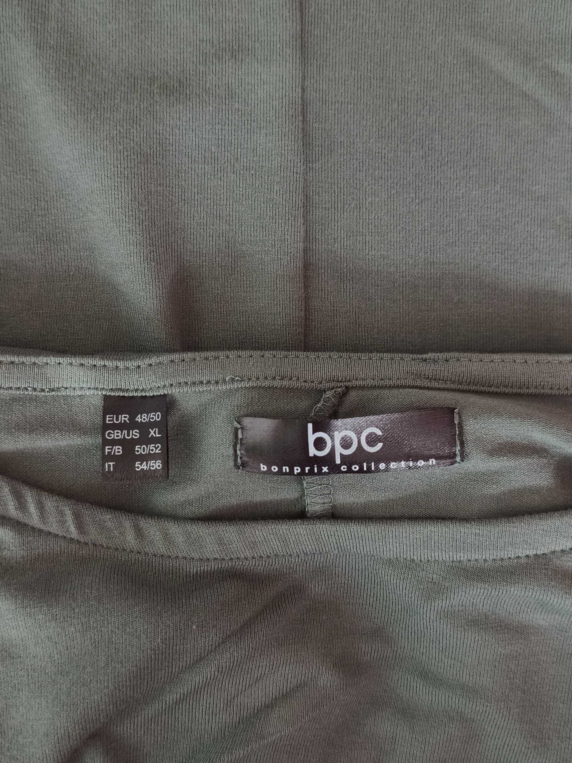 Zielona sukienka midi prosta gładka wiskoza BPC collection 48  50