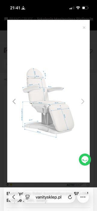 Fotel kosmetyczny elektryczny biały Sillion SUPER stan!!!