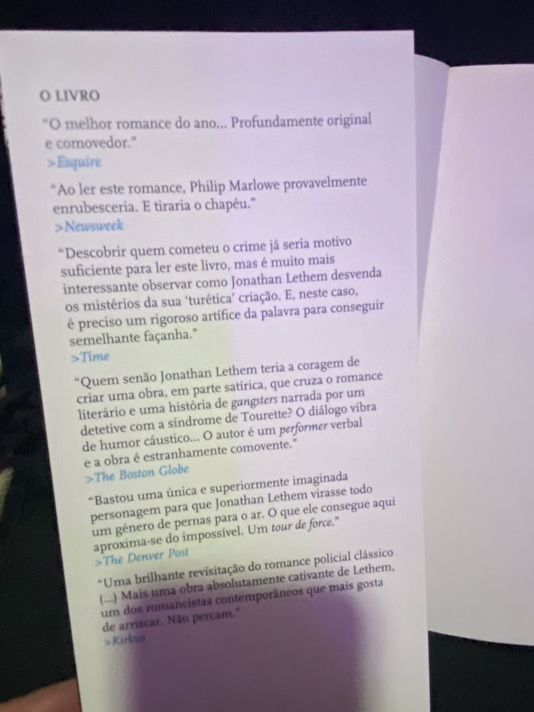 Livro “Órfãos de Brooklyn” de Jonathan Lethem