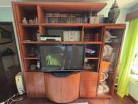 Movel tv sala com estante e vitrine