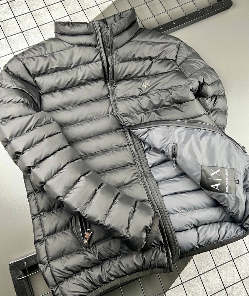 Куртка Armani Exchange чорна чоловіча, куртка армані чорна чоловіча