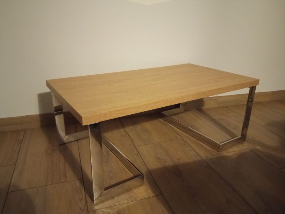 ława stolik kawowy Glamour loft dąb kamienny nierdzewka