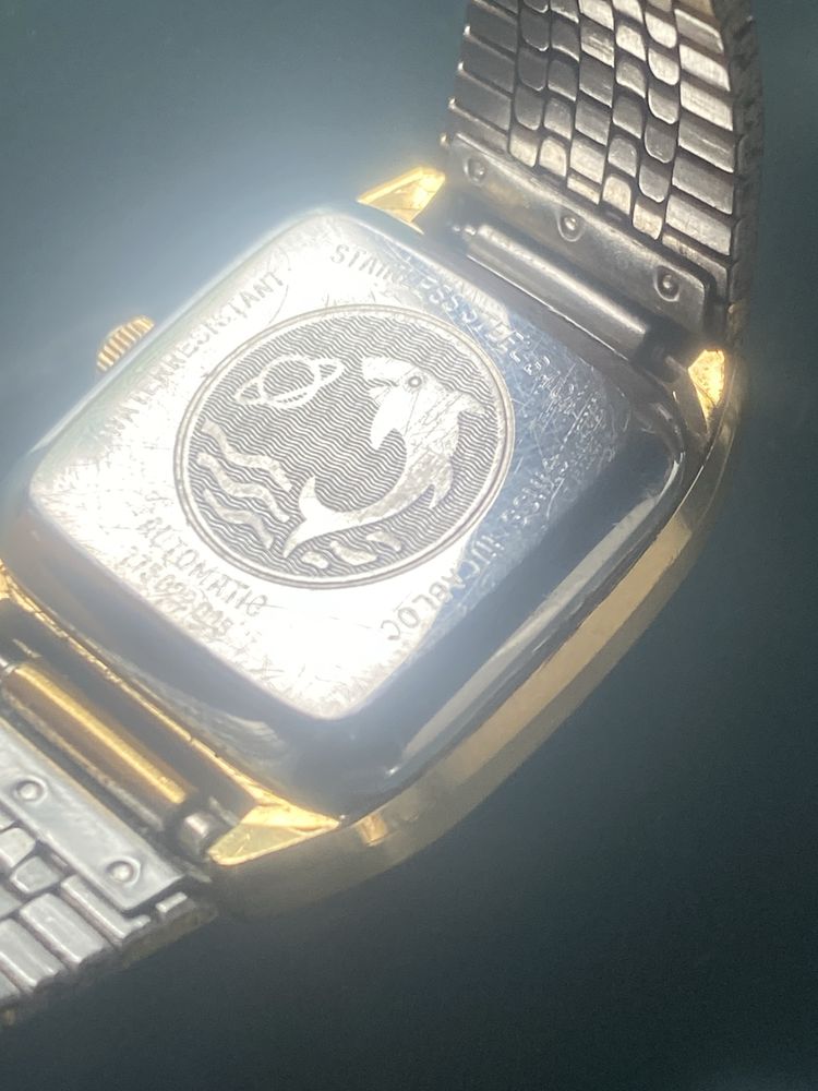 Enicar Automatic złocony damski zegarek szwajcarski Swiss Made sprawny