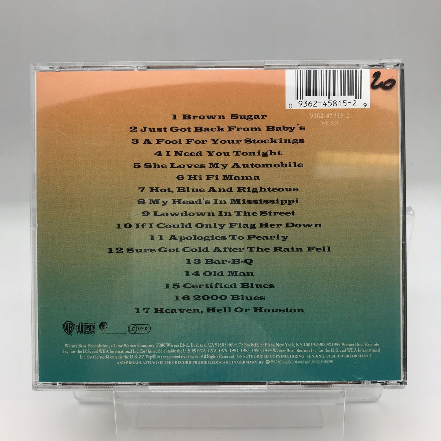 cd - zz top - one foot in the blues