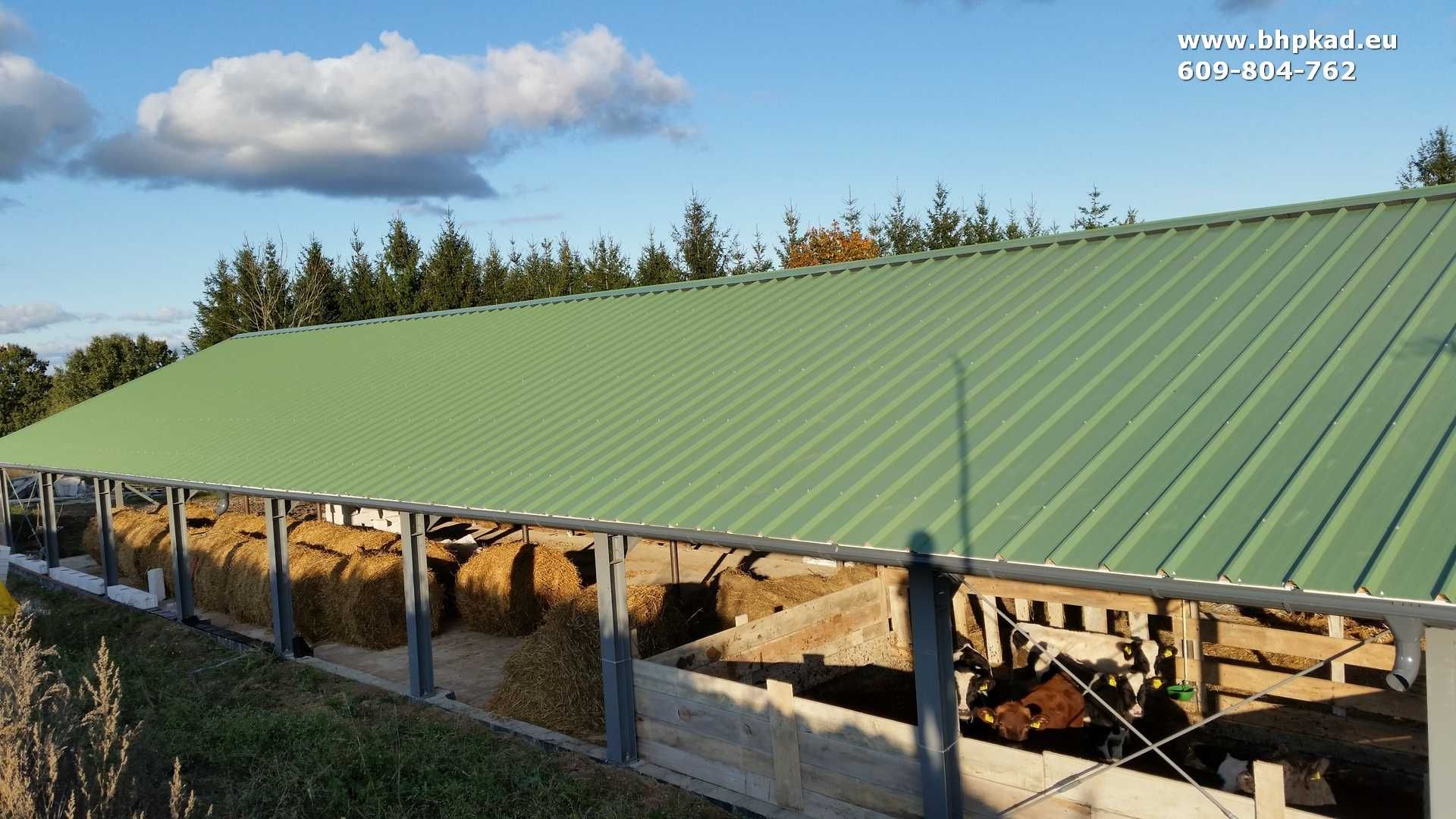 Konstrukcja stalowa. 12x29x2,5 m. BHP KAD. Wiata. Obora.