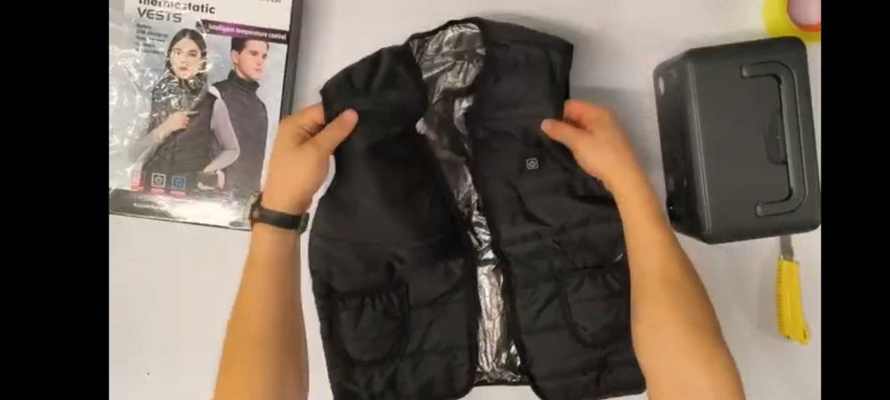 Жилет (L,XL,2XL,3XL) зимовий з USB підігрівом унісекс чорний