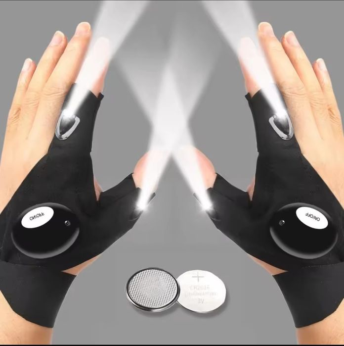 Рукавички з світлодіодними ліхтариками пара права-ліва