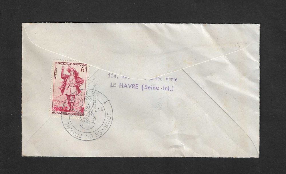 Carta de França para Portugal 1954