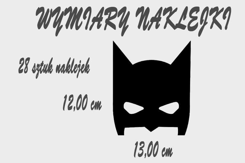 Dekoracja Ścienna Naklejki Na Ścianę Głowa Batmana Batman Maska 28 szt