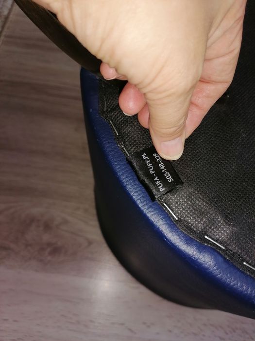 Granatowe 2 pufy  z eko skóry