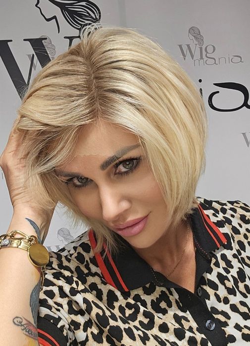 Peruka z włosów naturalnych blond